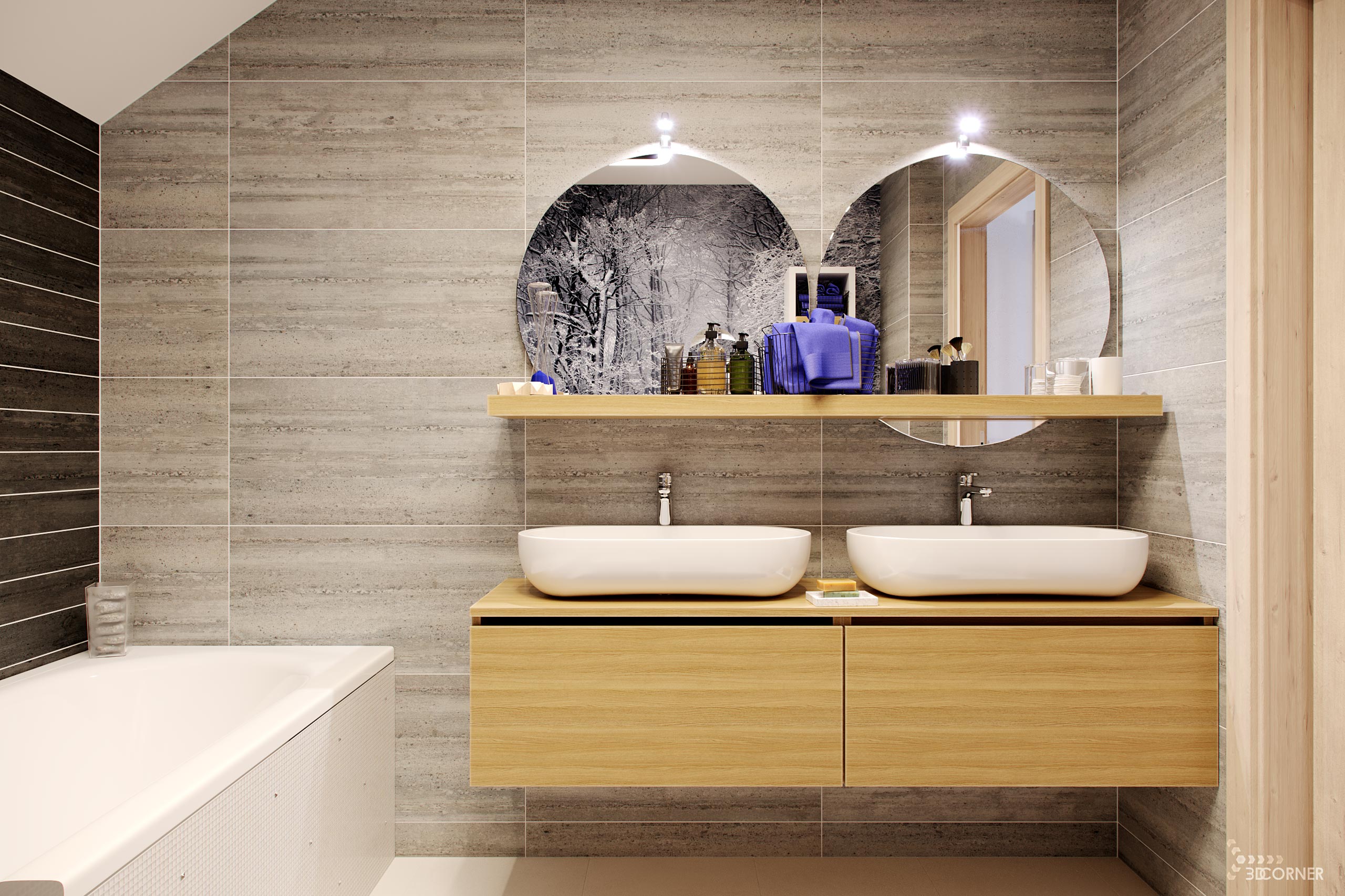 visualization interior photorealistic modern contemporary bathroom 3dcorner