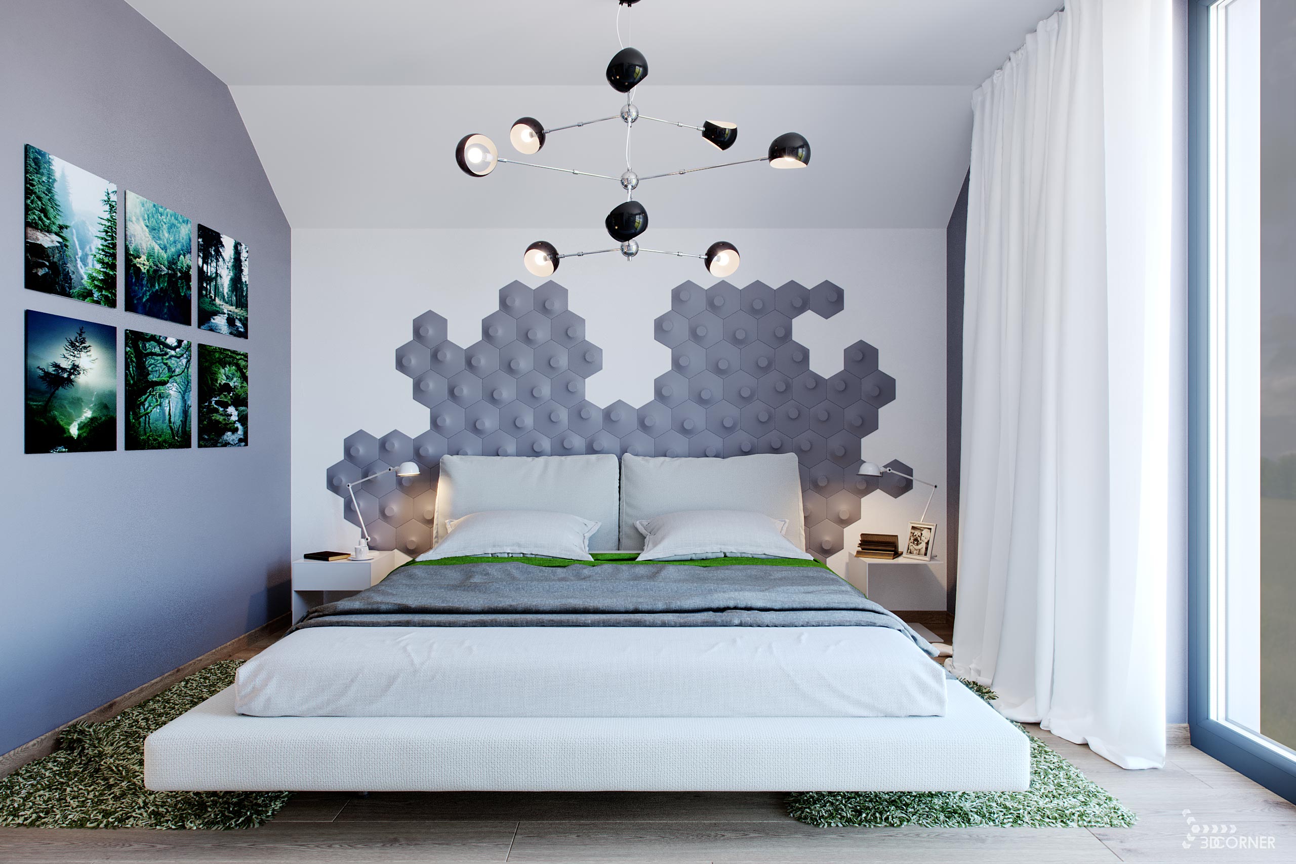 3d visualization interior photorealistic modern contemporary bedroom 3dcorner