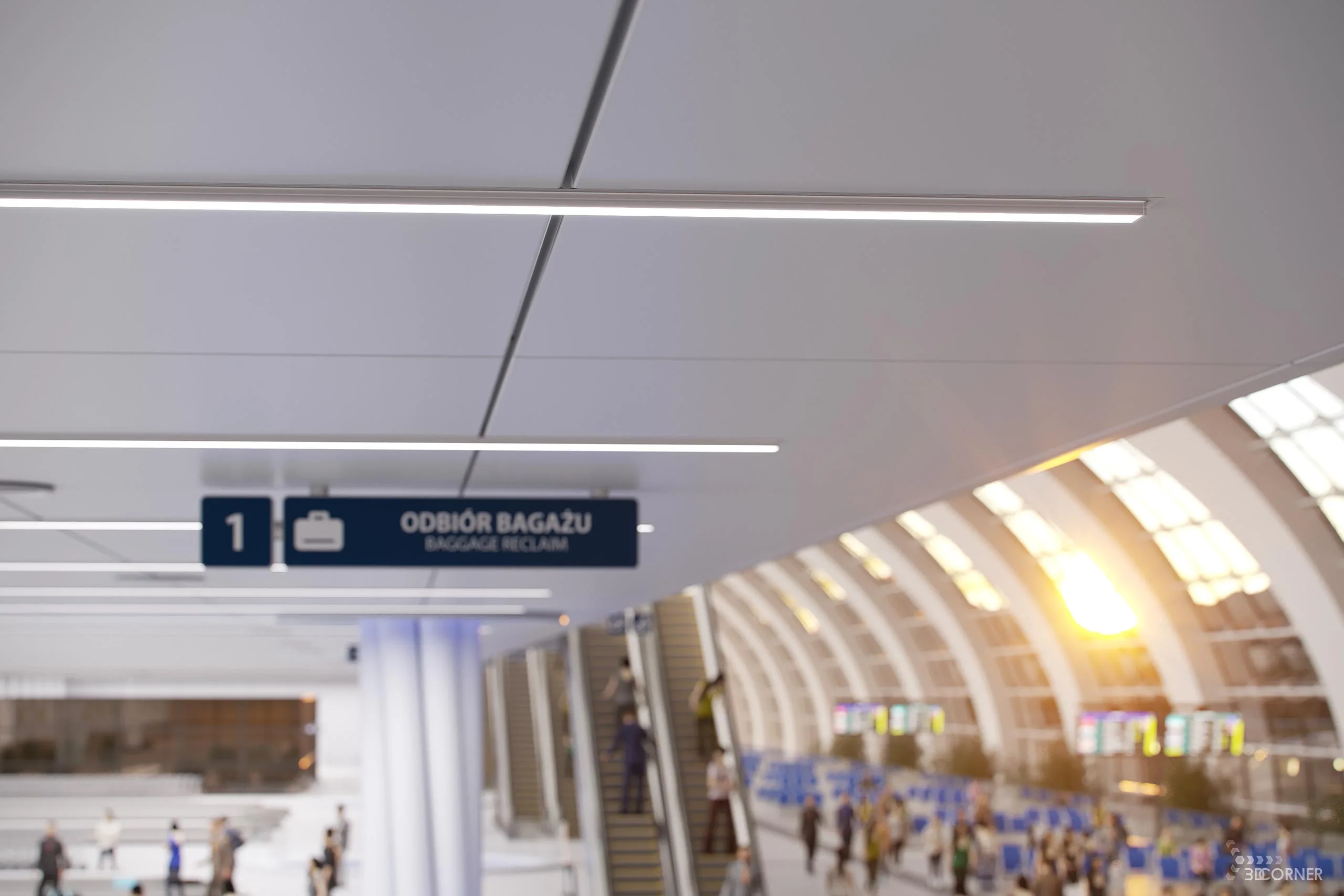 visualization photorealistic interior airport terminal lighting 3dcorner