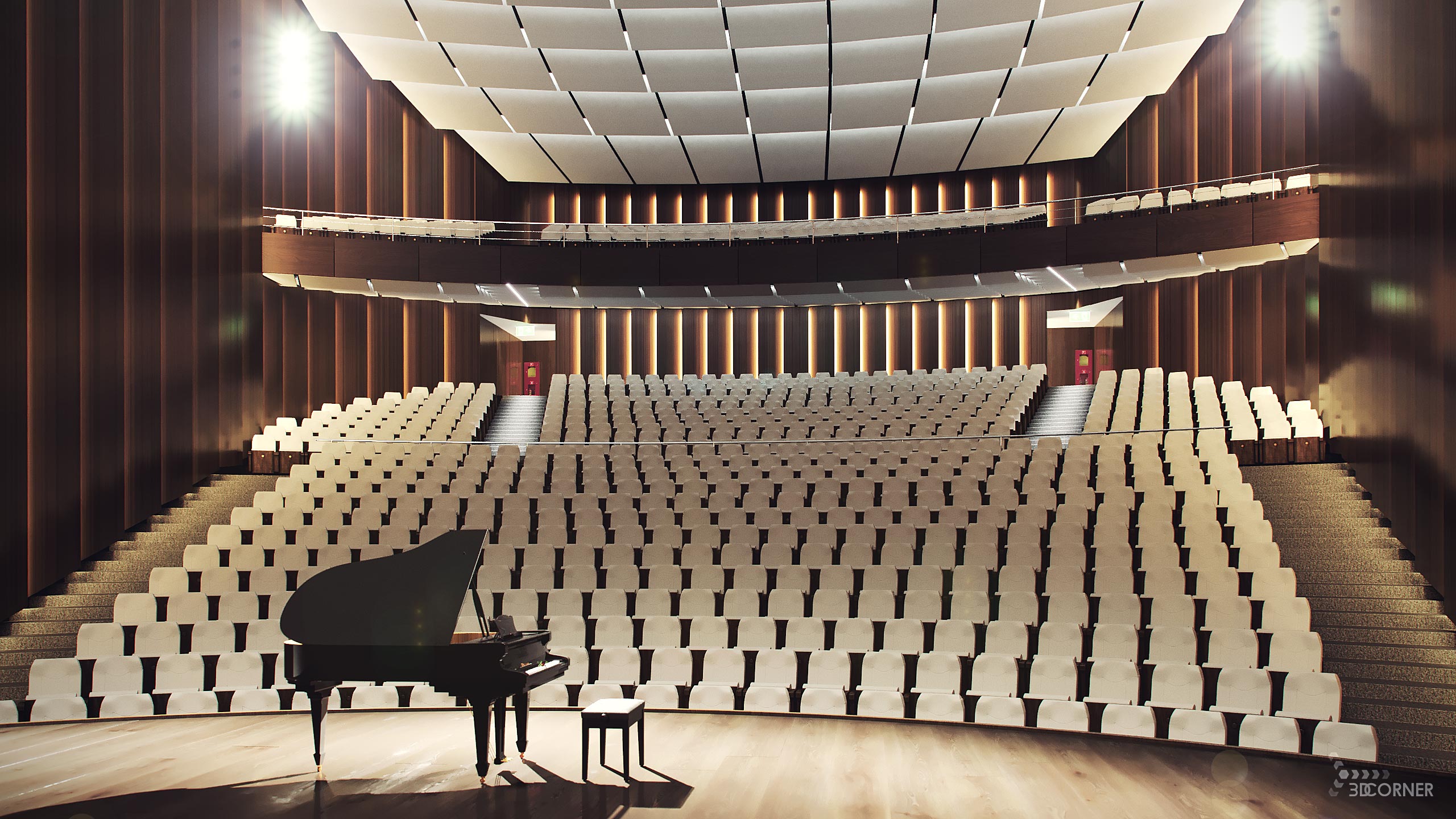 visualization photorealistic interior concert hall lighting 3dcorner