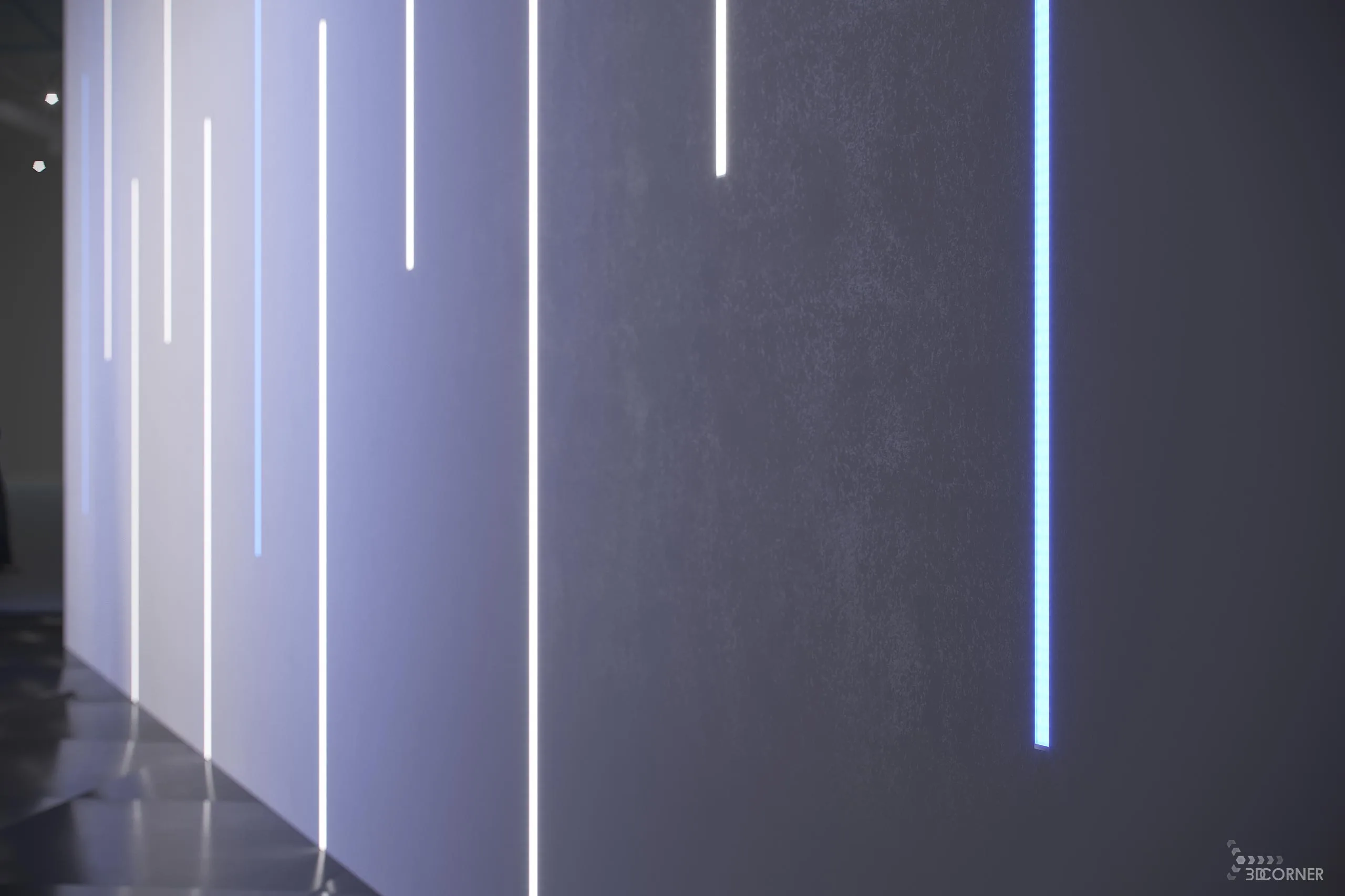 visualization photorealistic interior trade fair stand lighting closeup 3dcorner