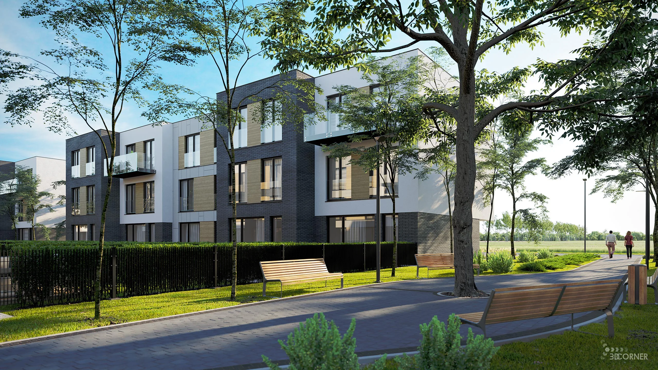 visualization 3d rendering archviz architectural apartments contemporary compact 3d corner