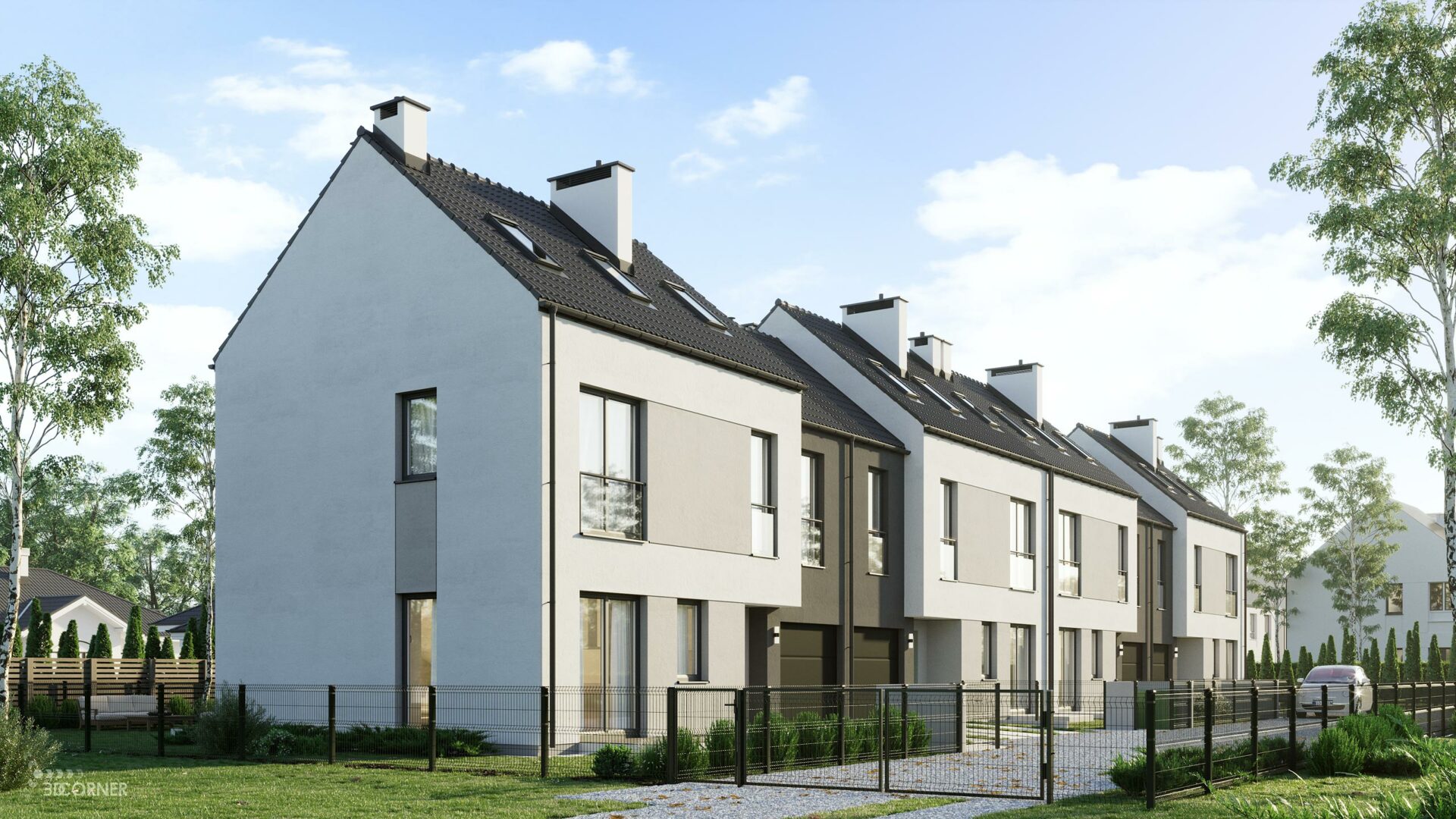 TERRACED RESIDENTIAL BUILDINGS | 3D CORNER - 3D Visualizations that ...