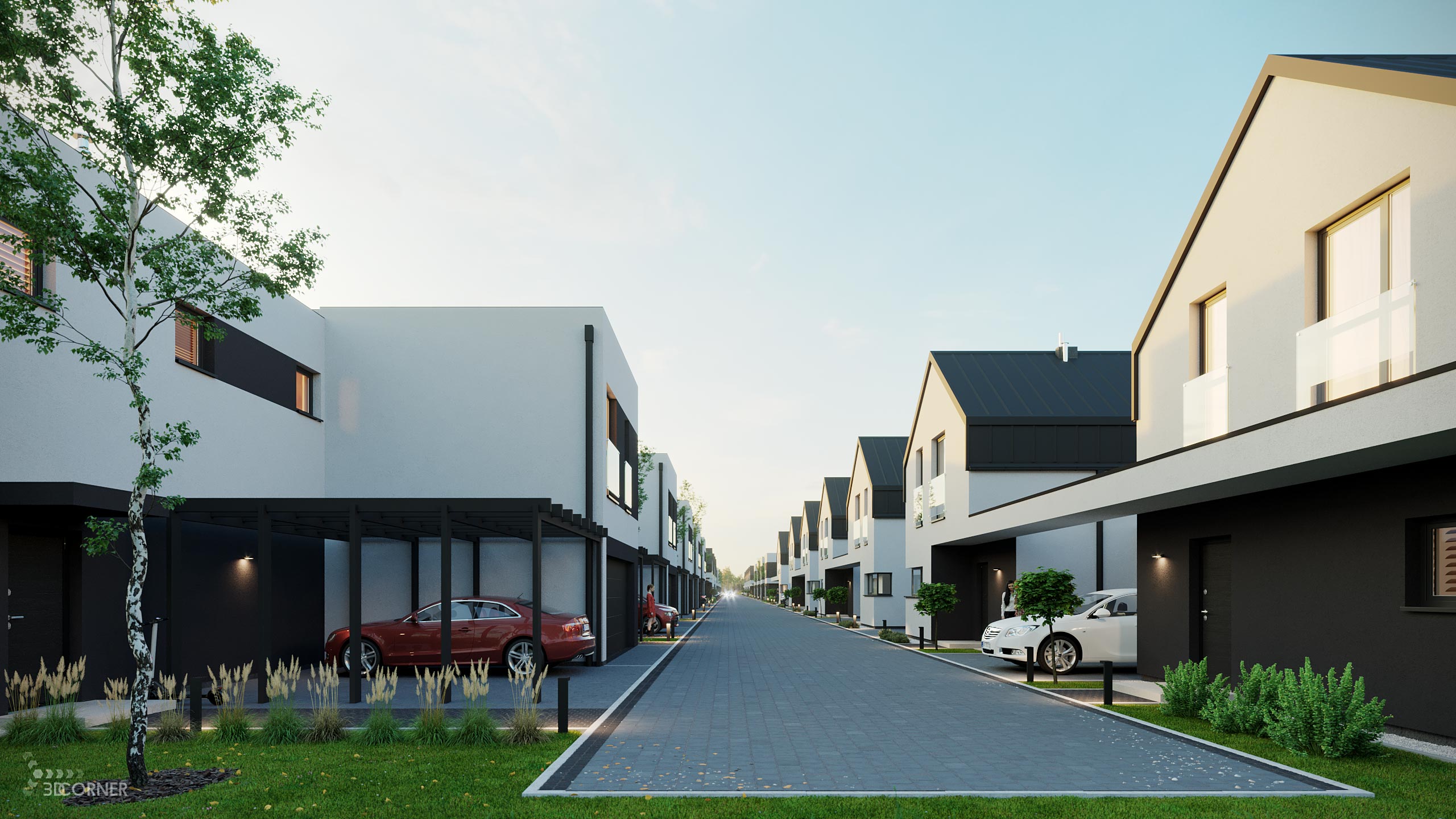 visualization 3d rendering archviz architectural residential contemporary 3D corner
