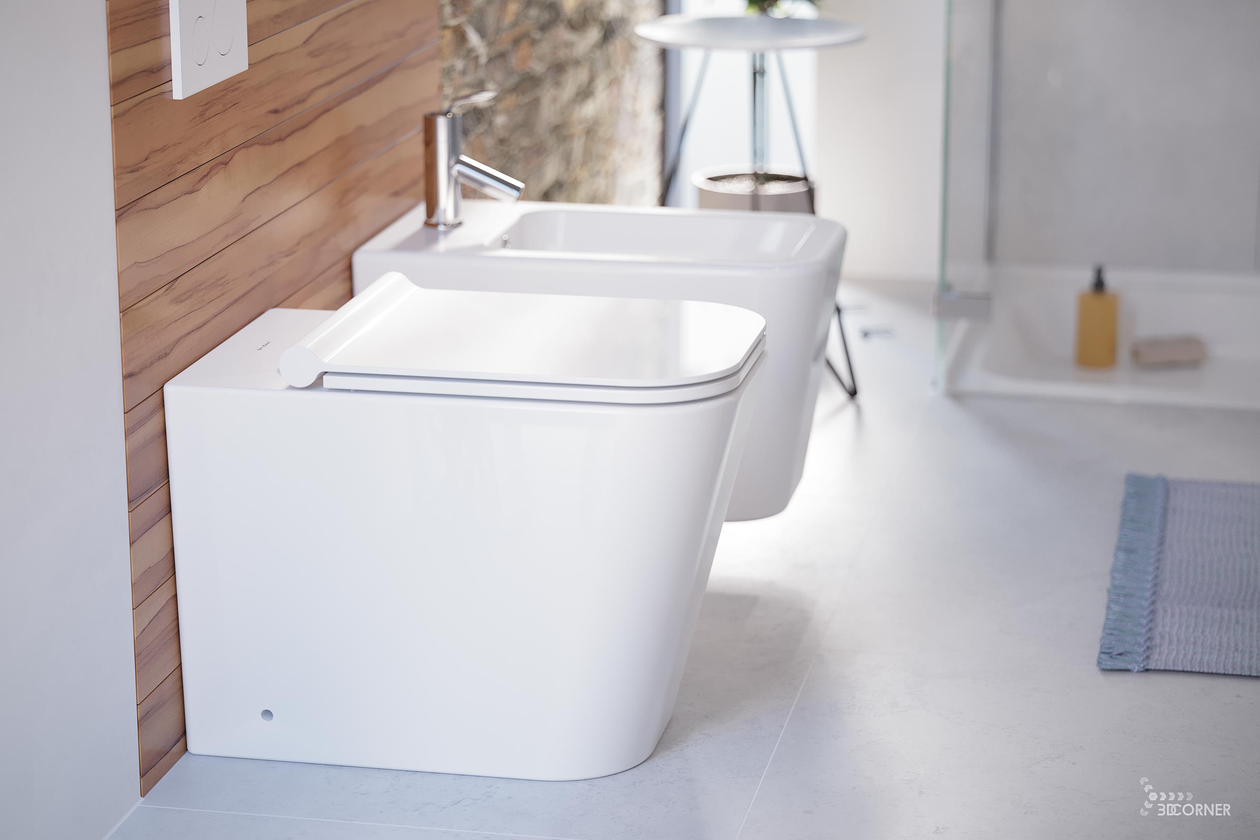 visualization 3d rendering archviz architectural bathroom toilet bright contemporary corner