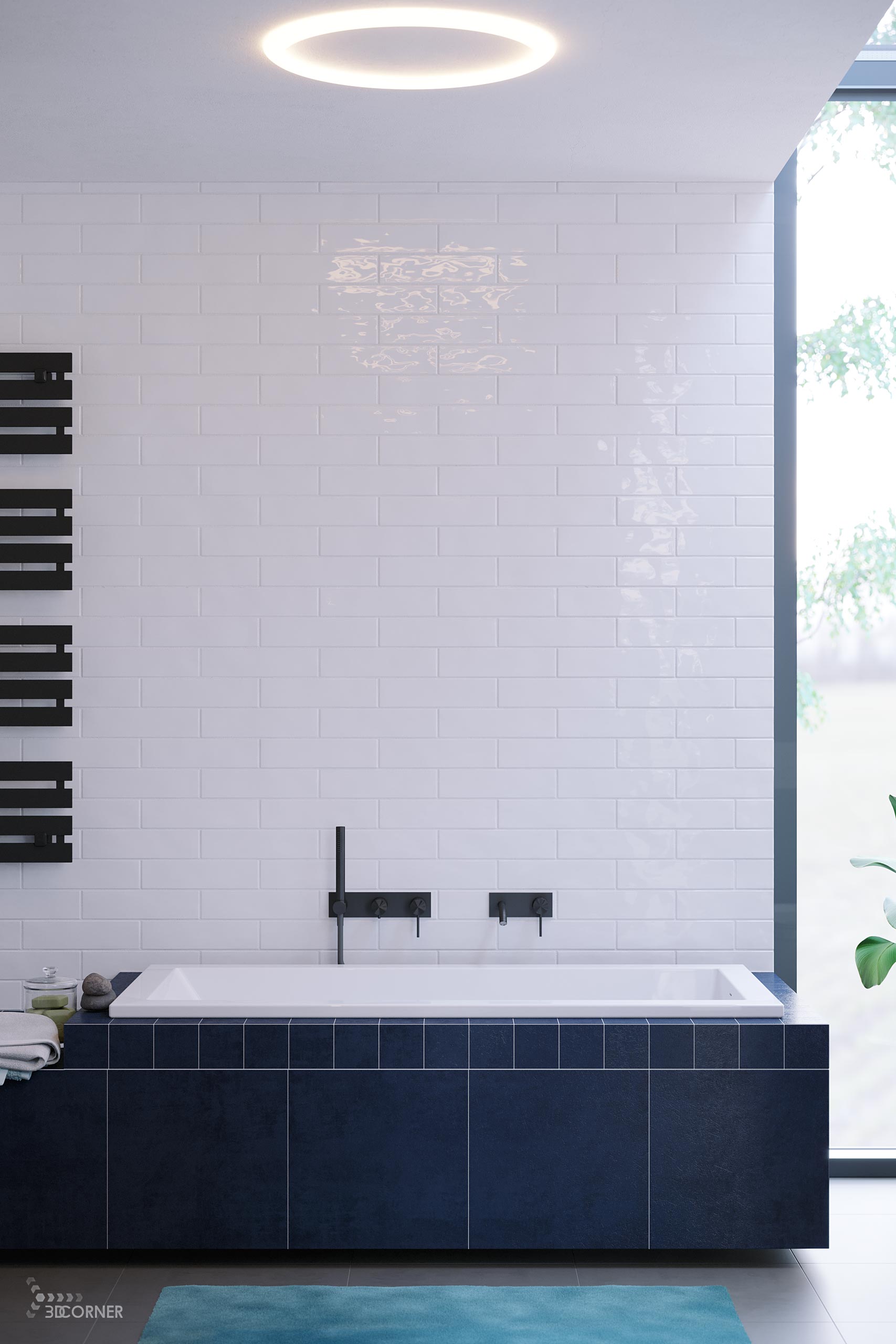 visualization 3d rendering archviz architectural bathroom bathtub bright contemporary corner