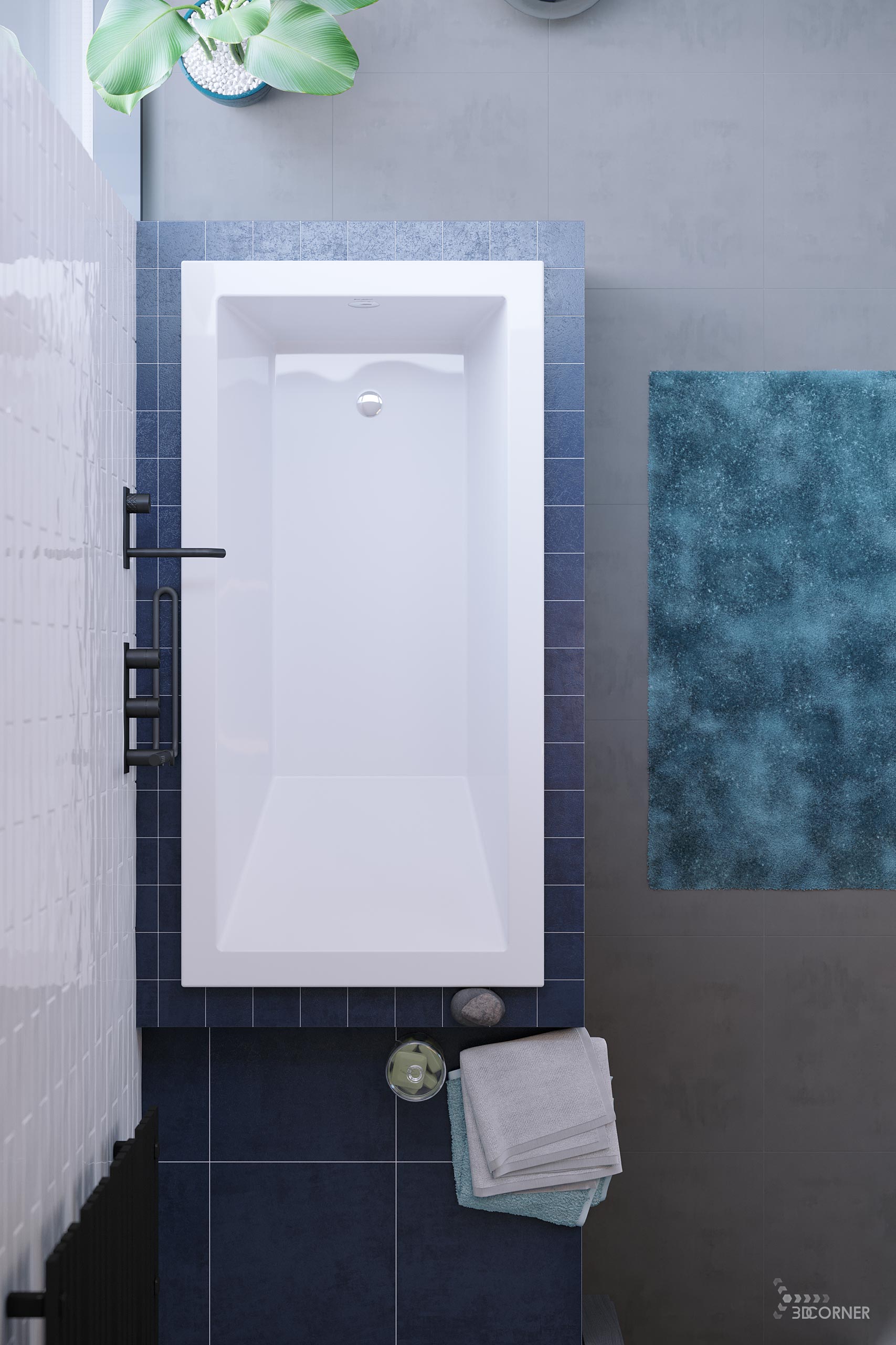visualization 3d rendering archviz architectural bathroom bathtub bright contemporary corner