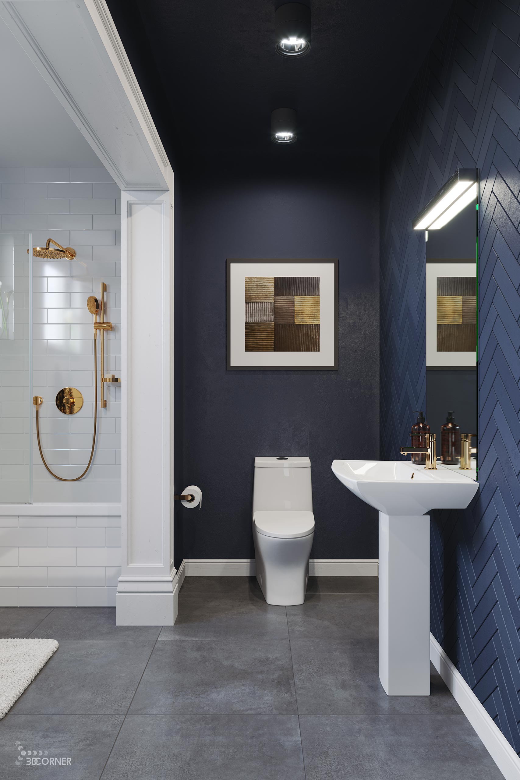 visualization 3d rendering archviz architectural bathroom contemporary 3d corner