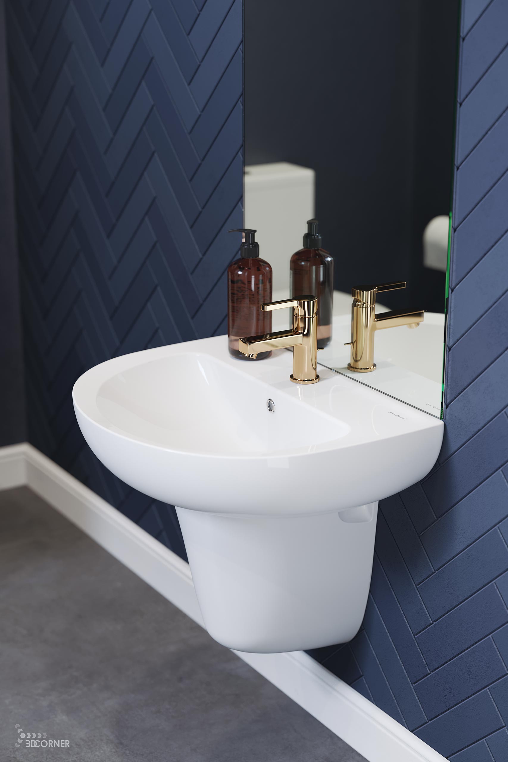 visualization 3d rendering archviz architectural bathroom vanity sink contemporary 3d corner