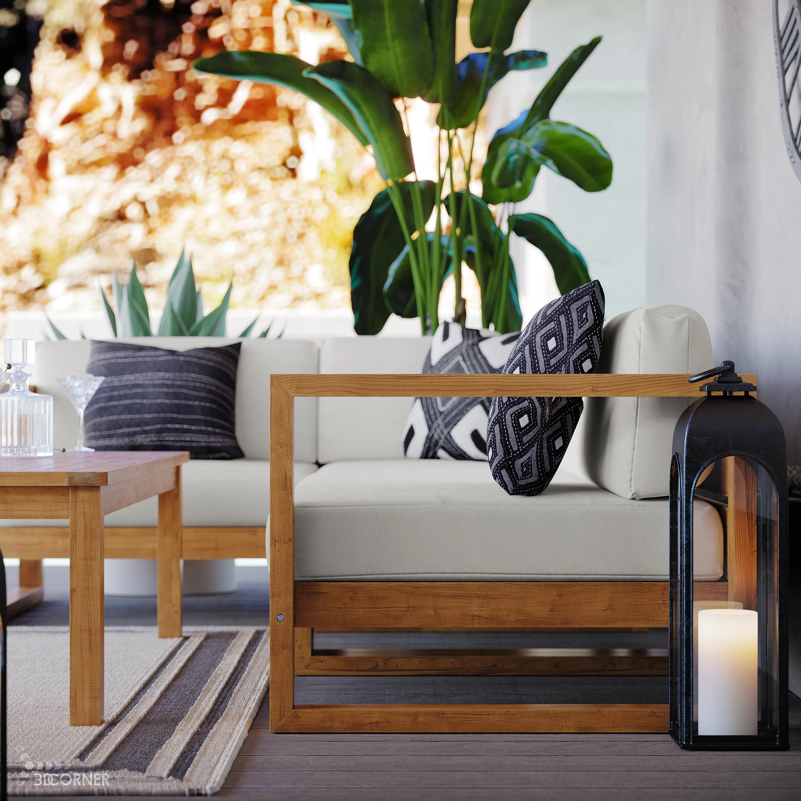 cgi visualization 3d rendering archviz patio contemporary outdoor furniture 3dcorner