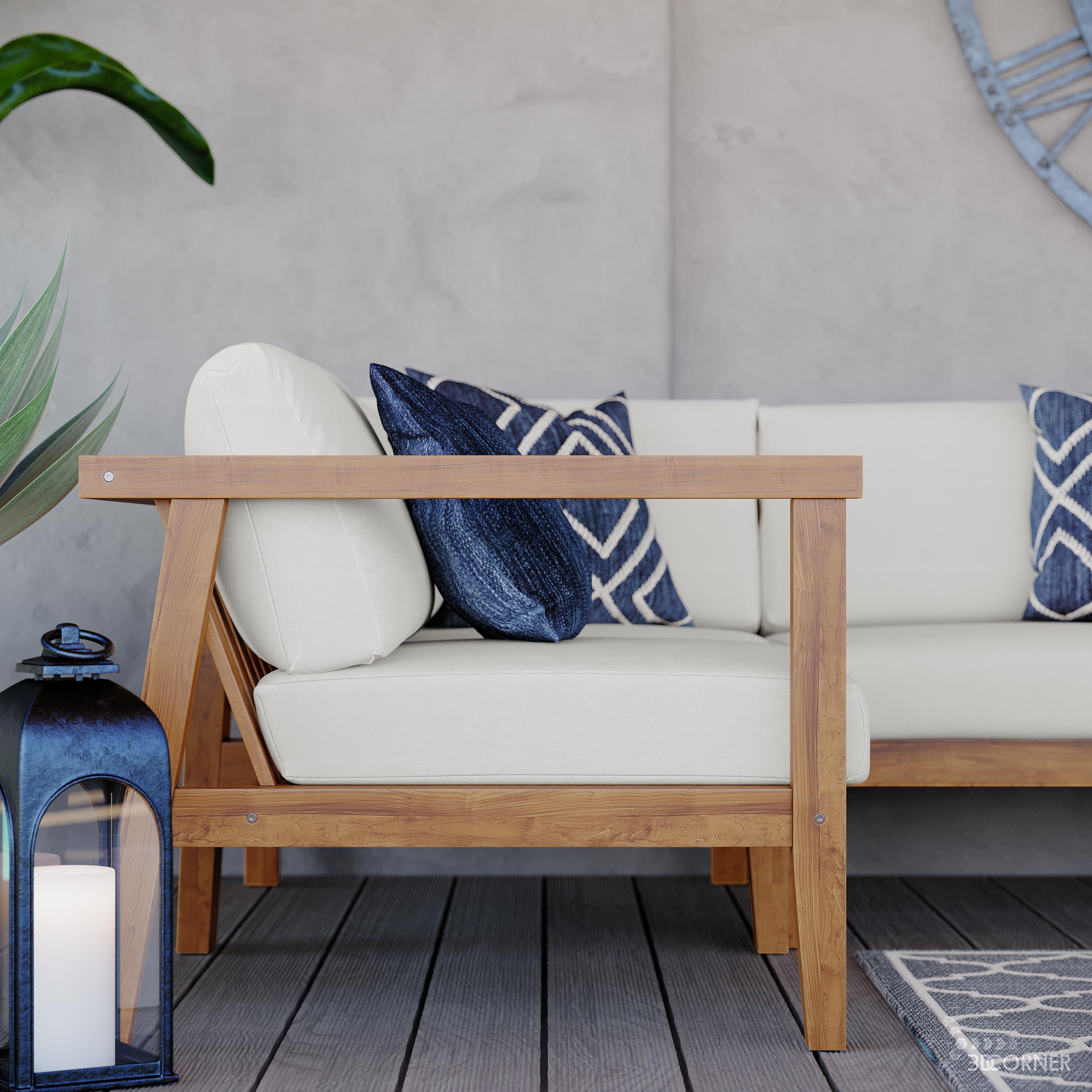 cgi visualization 3d rendering archviz patio contemporary outdoor furniture 3dcorner
