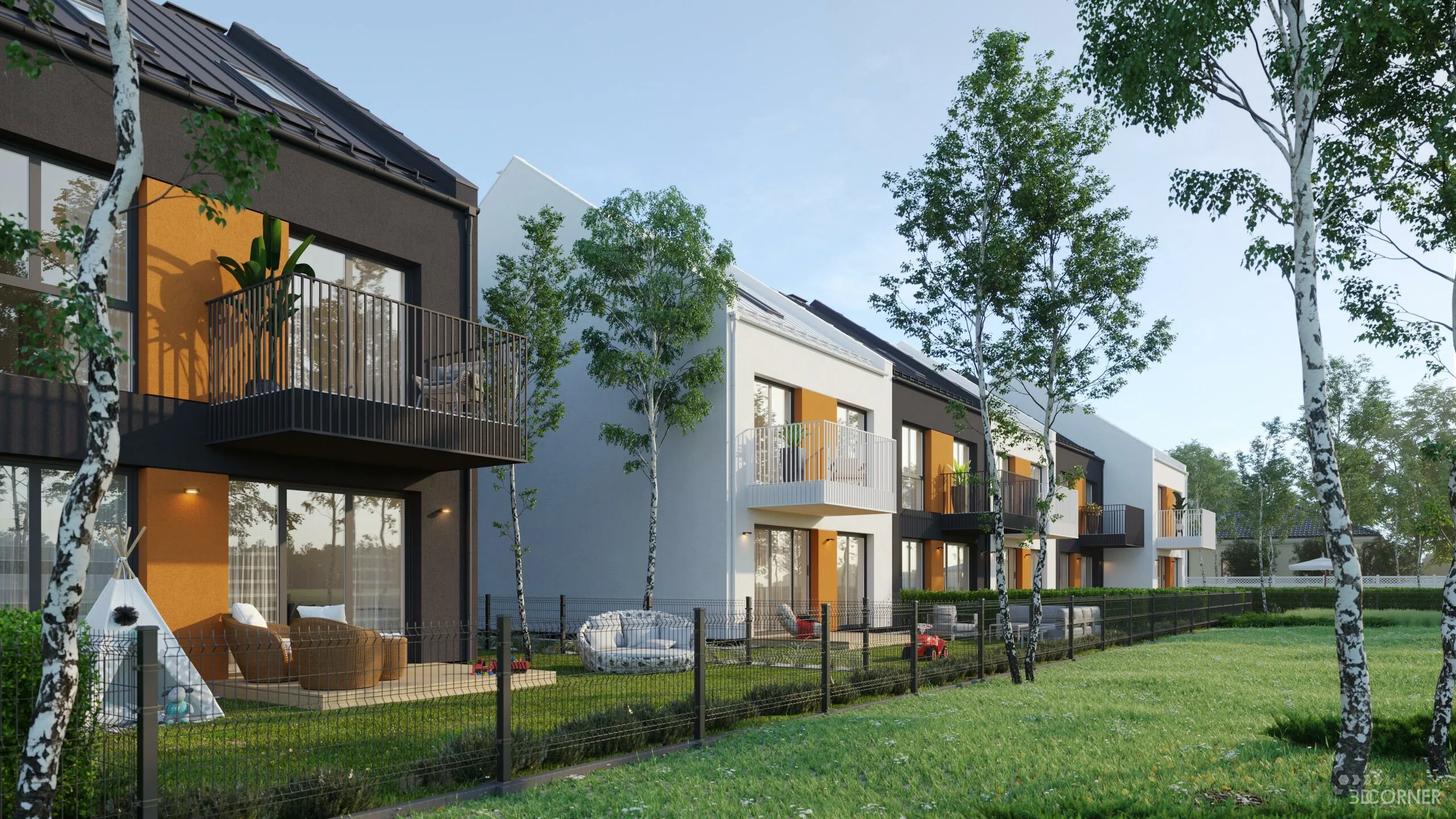 cgi visualization 3d rendering archviz architectural contemporary 3d corner
