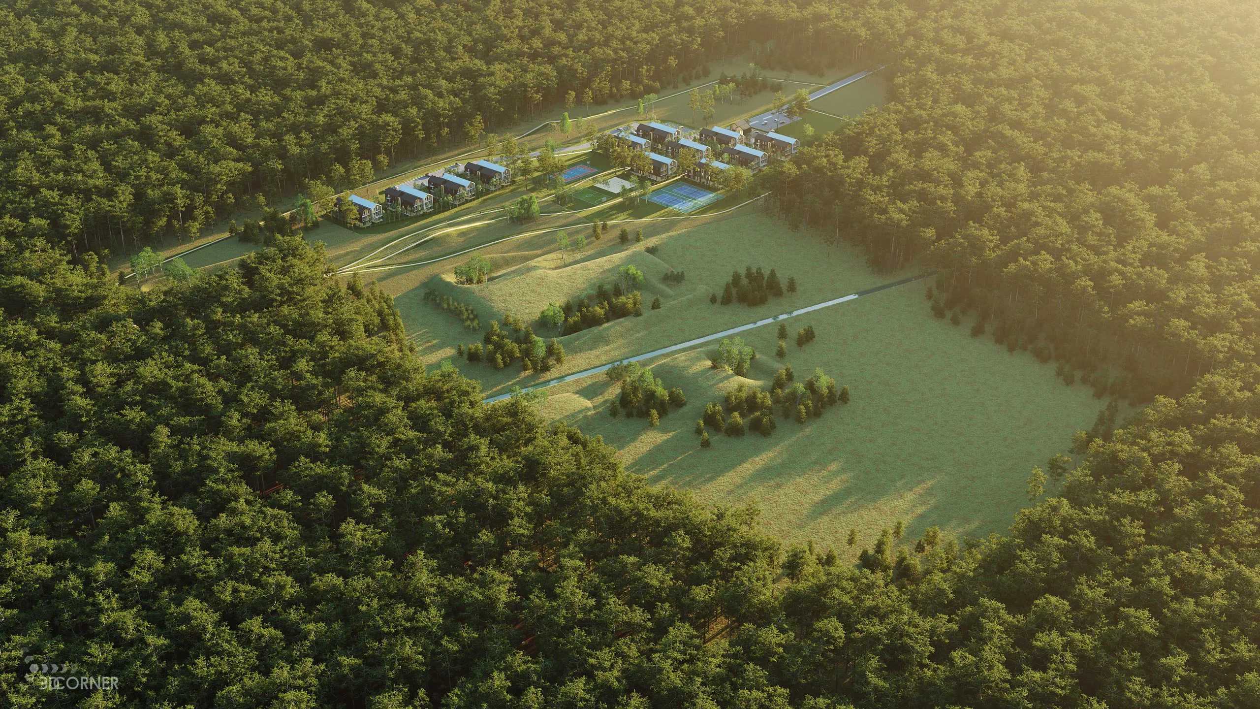cgi visualization 3d rendering archviz architectural contemporary concept 3d corner
