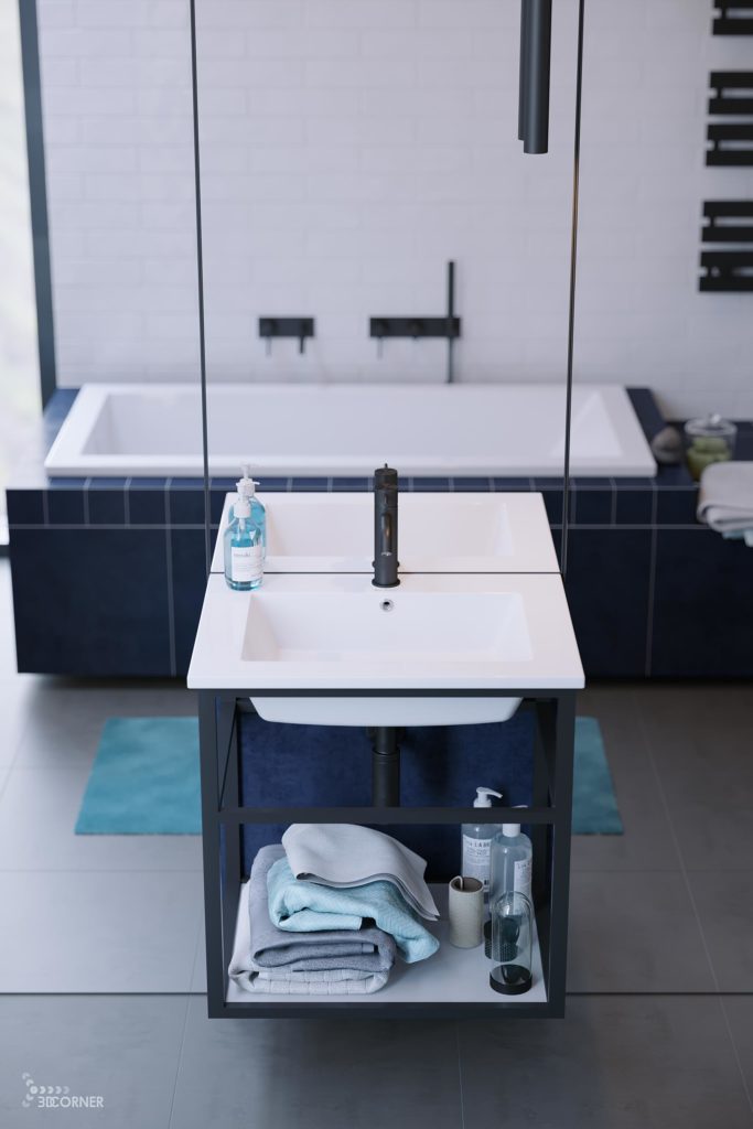 3d visualization and rendering archviz of bathroom vanity contemporary 