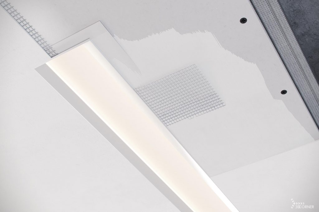Photorealistic visualization of installation instructions for LED strip aluminium profile