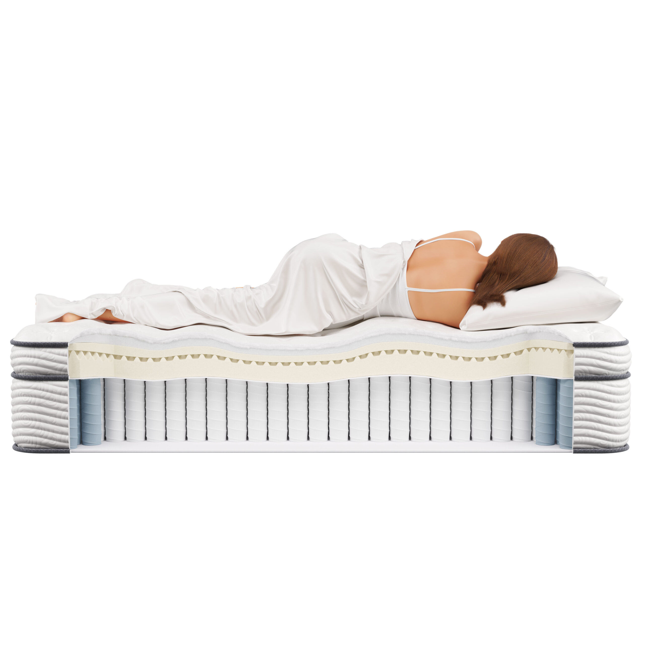 3d visualization cgi product mattress spring inside structure layers adapting 3d corner
