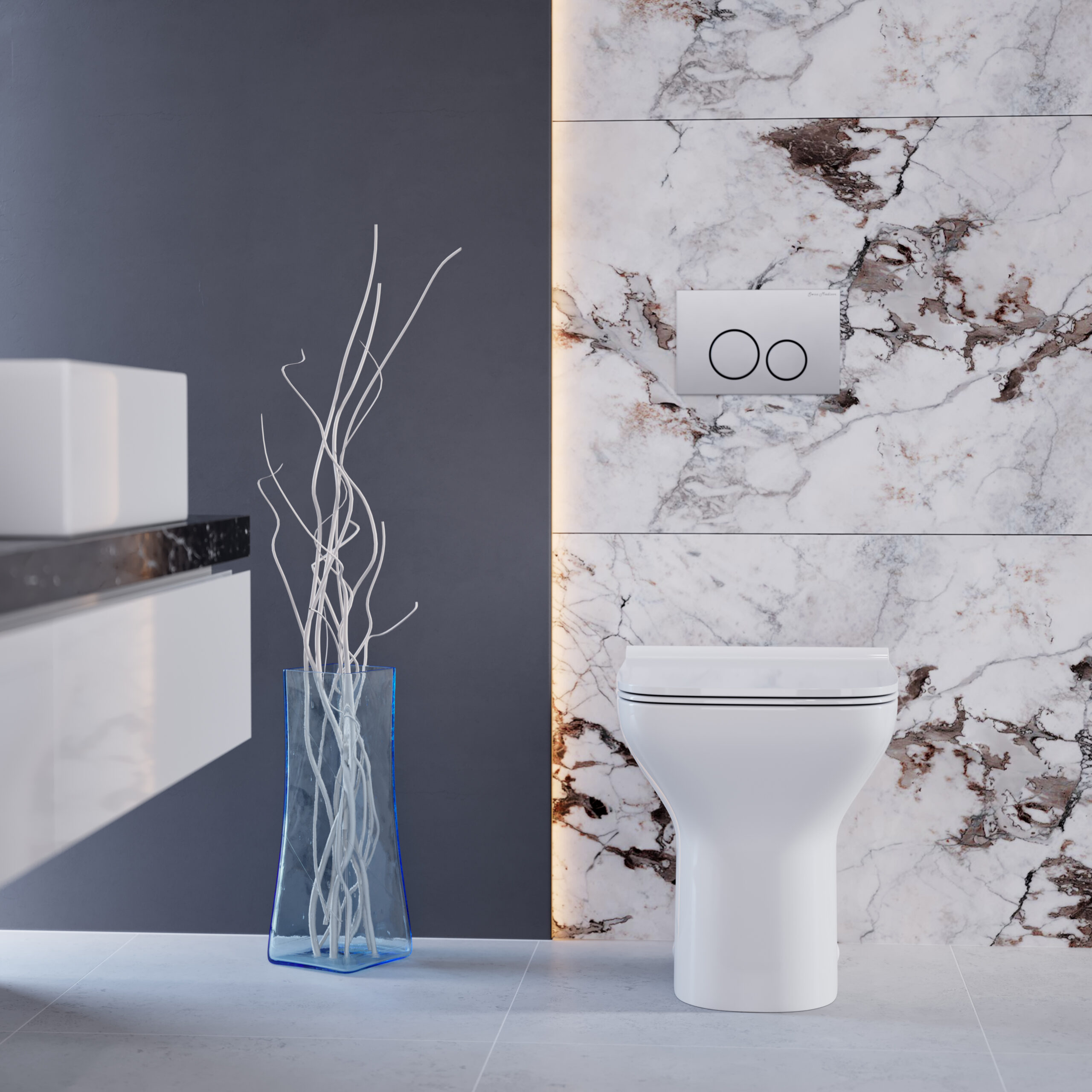 glamorous toilet 3D rendering visualization cgi bathroom fixtures