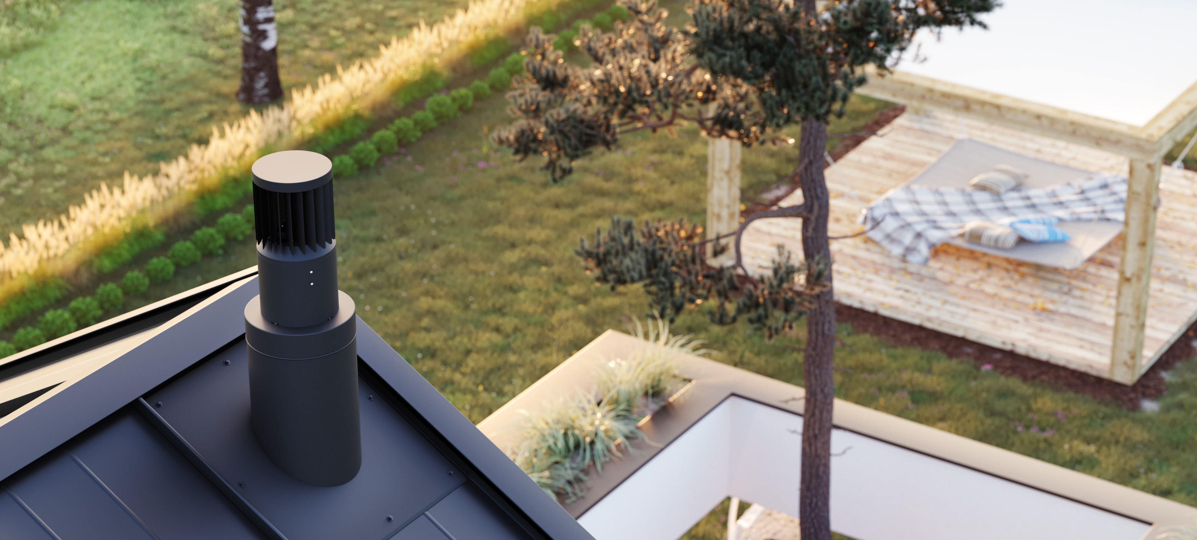 rendering 3d visualization architectural product realistic 3d corner ventilation sunset