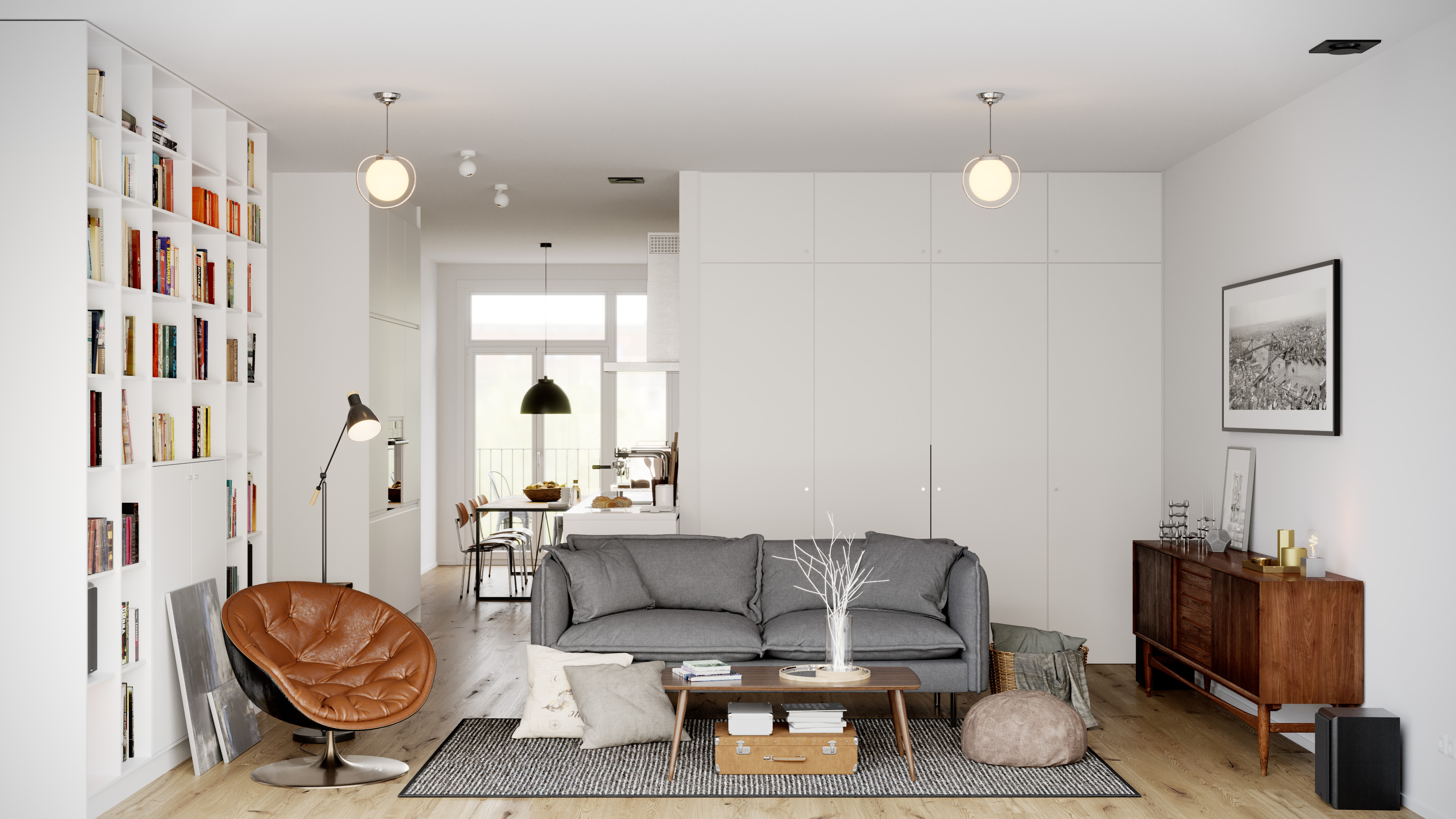 rendering 3d visualization interior product realistic 3d corner loft vent