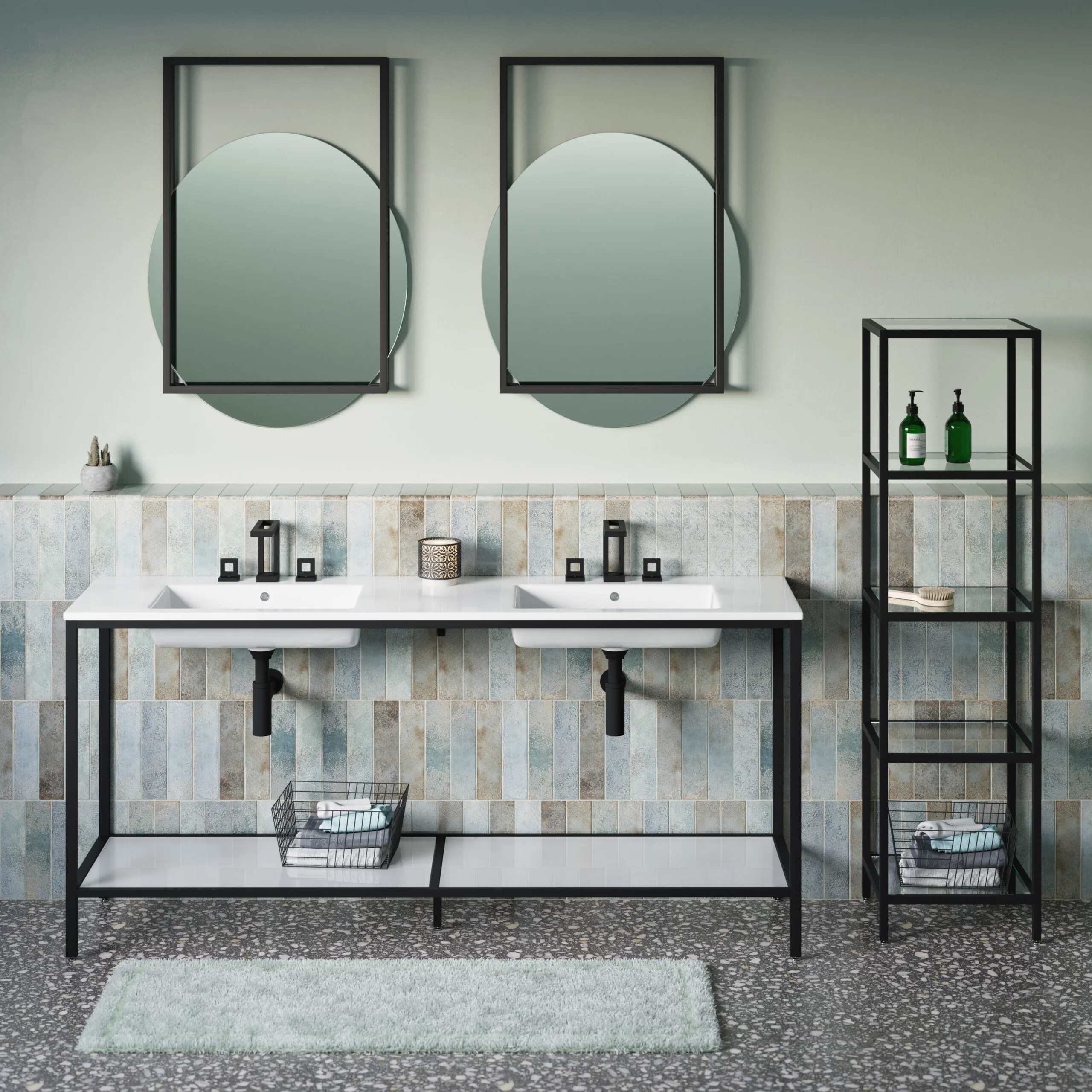 3d-corner-rendering-bathroom-visualization-furniture-fixture-double-washbasin-rack-mirror